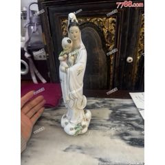 六七十年代的老枫溪彩绘百花瓷塑一体八仙人物摆件__【7788旧书网】