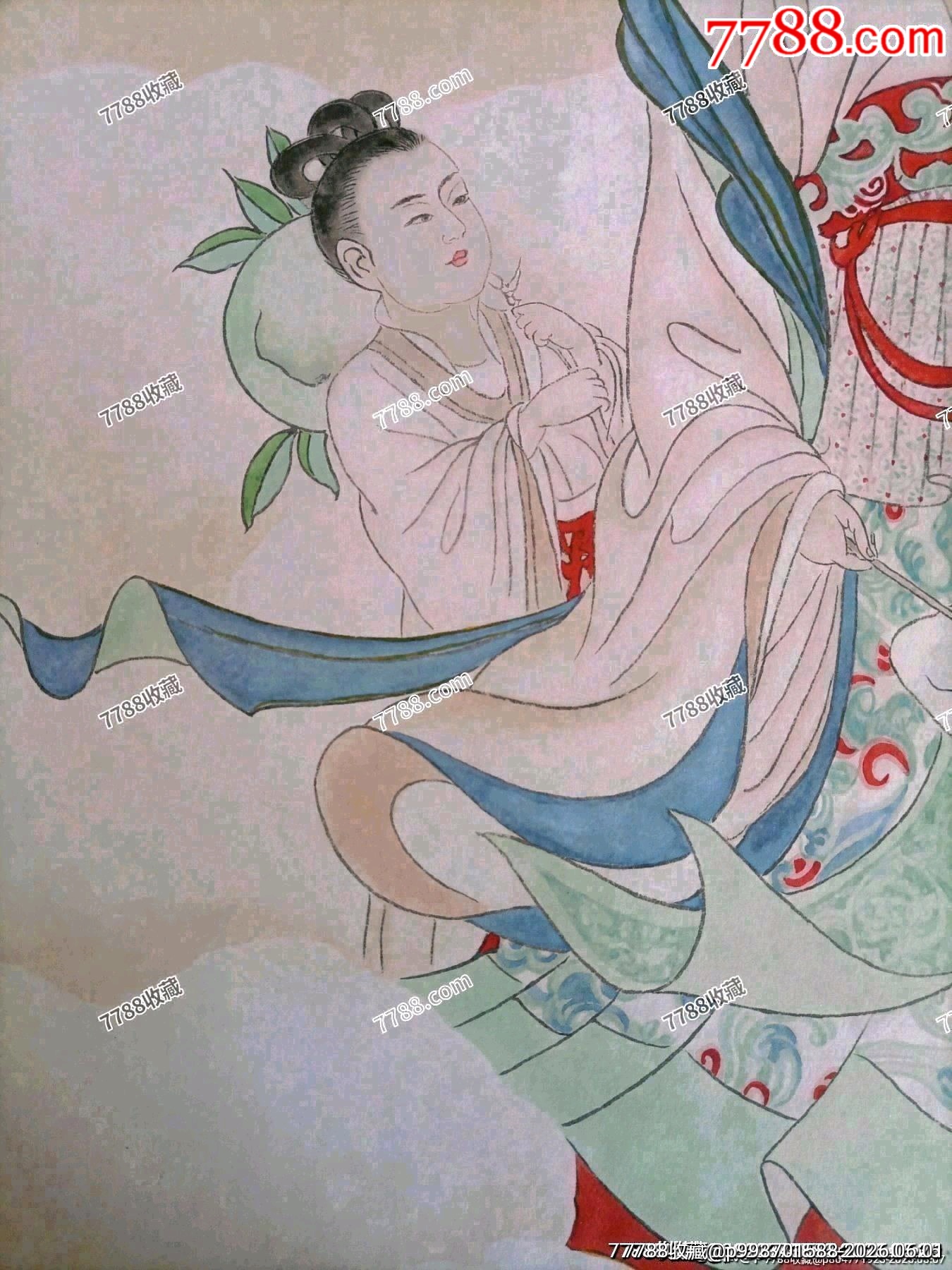 敦煌壁畫修復(fù)專家、中歐筆畫藝術(shù)交流大使、“敦煌幻彩畫派”開創(chuàng)者李新作品《蟠桃獻(xiàn)壽_價格280元_第6張_