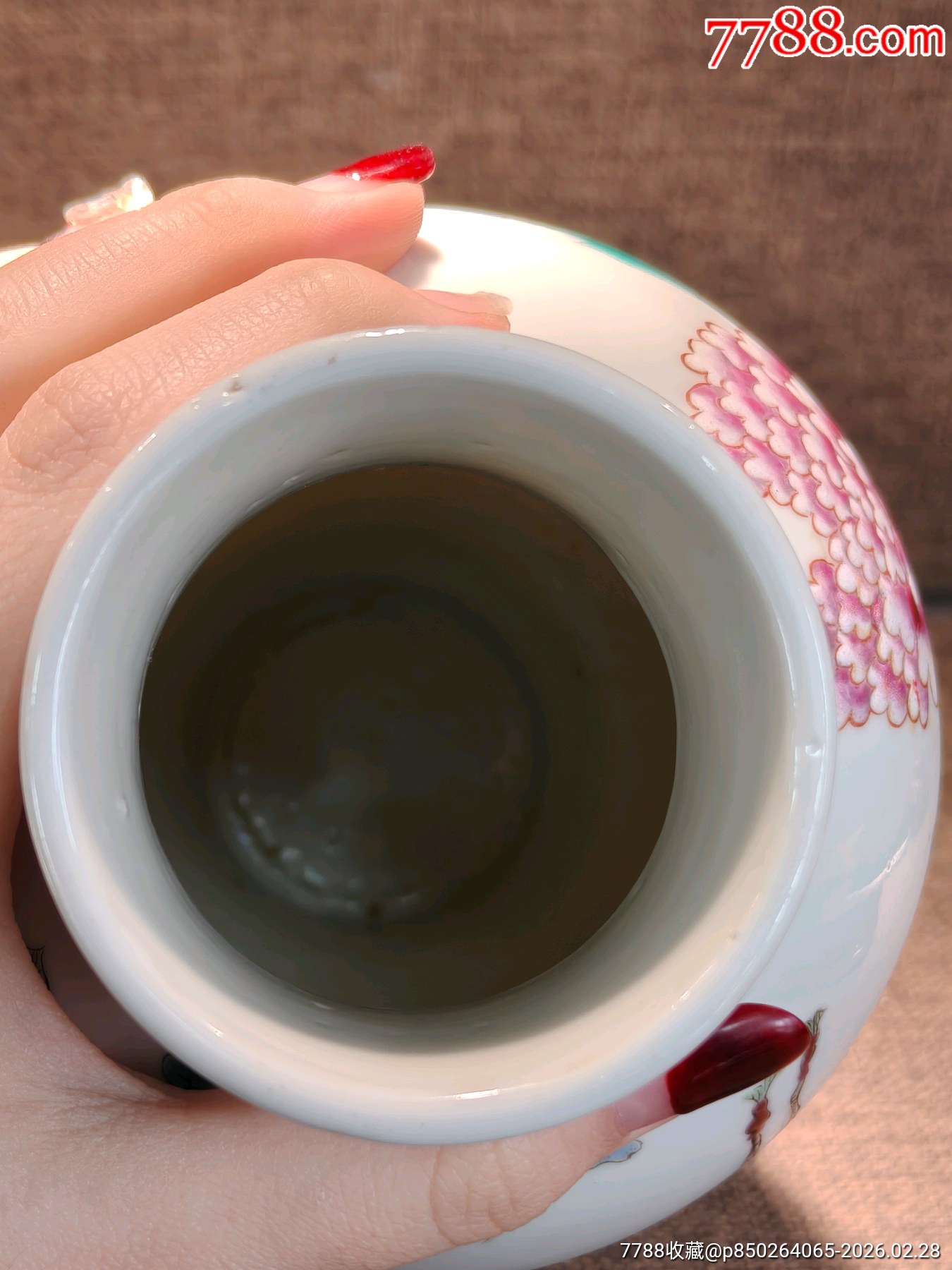 清光緒嘉德出大清康熙年制底款粉彩洞石花鳥紋廣口尊_價格1132元_第7張_