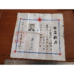 重慶懷舊收藏，1951年重慶市私立萬國業(yè)余無線電學校畢業(yè)證書，