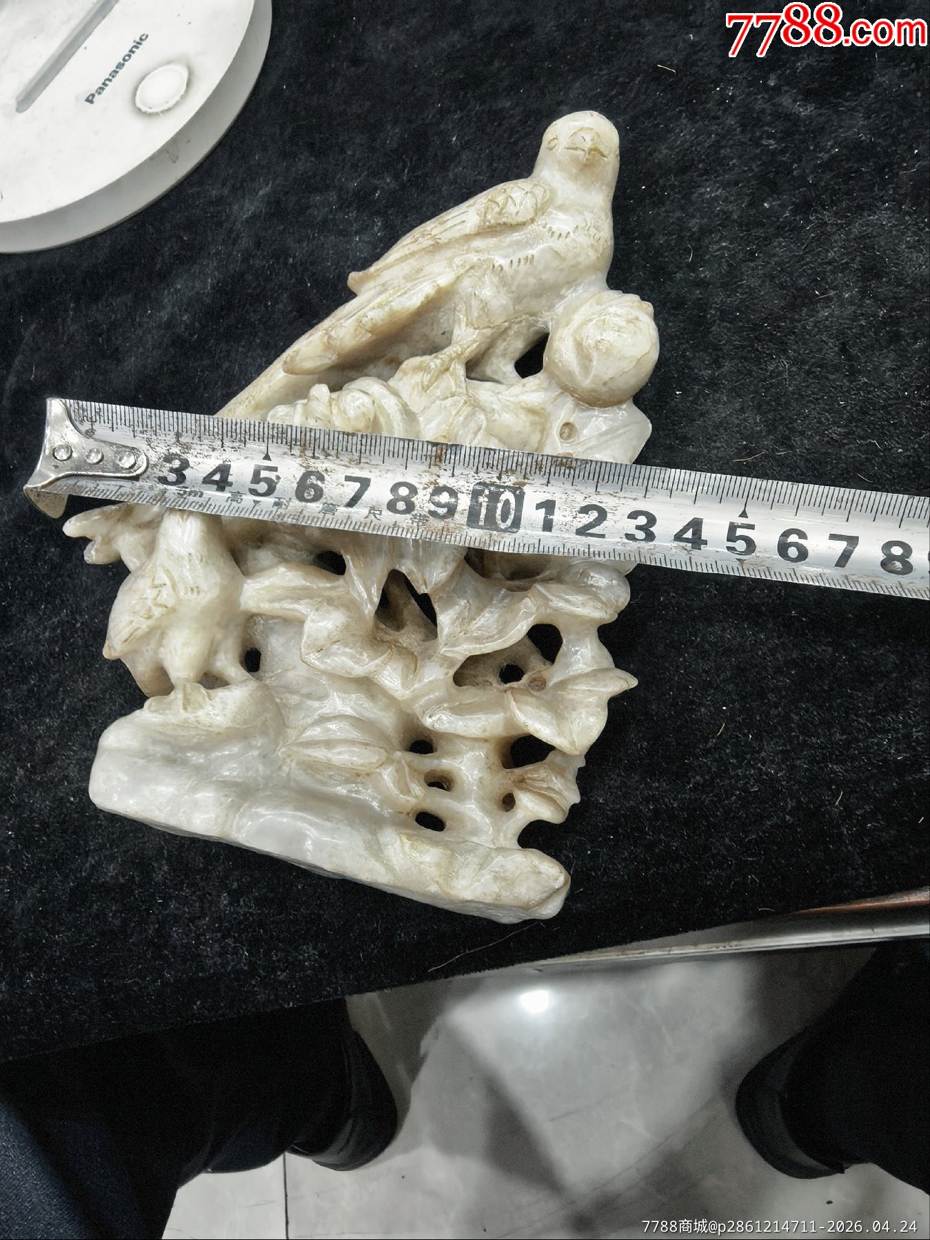 原味完美品純天然和田白玉鏤空高浮雕花鳥大擺件一個(gè)_價(jià)格198元_第14張_