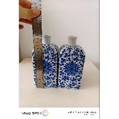 景德镇文*瓷器/青花花卉四方酒瓶_彩绘瓷/彩瓷_图片价格_收藏行情_7788