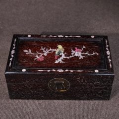 紫檀木雕刻祥龙纳福多宝盒收纳盒，满金星牛毛纹，全榫卯结构，选料精良