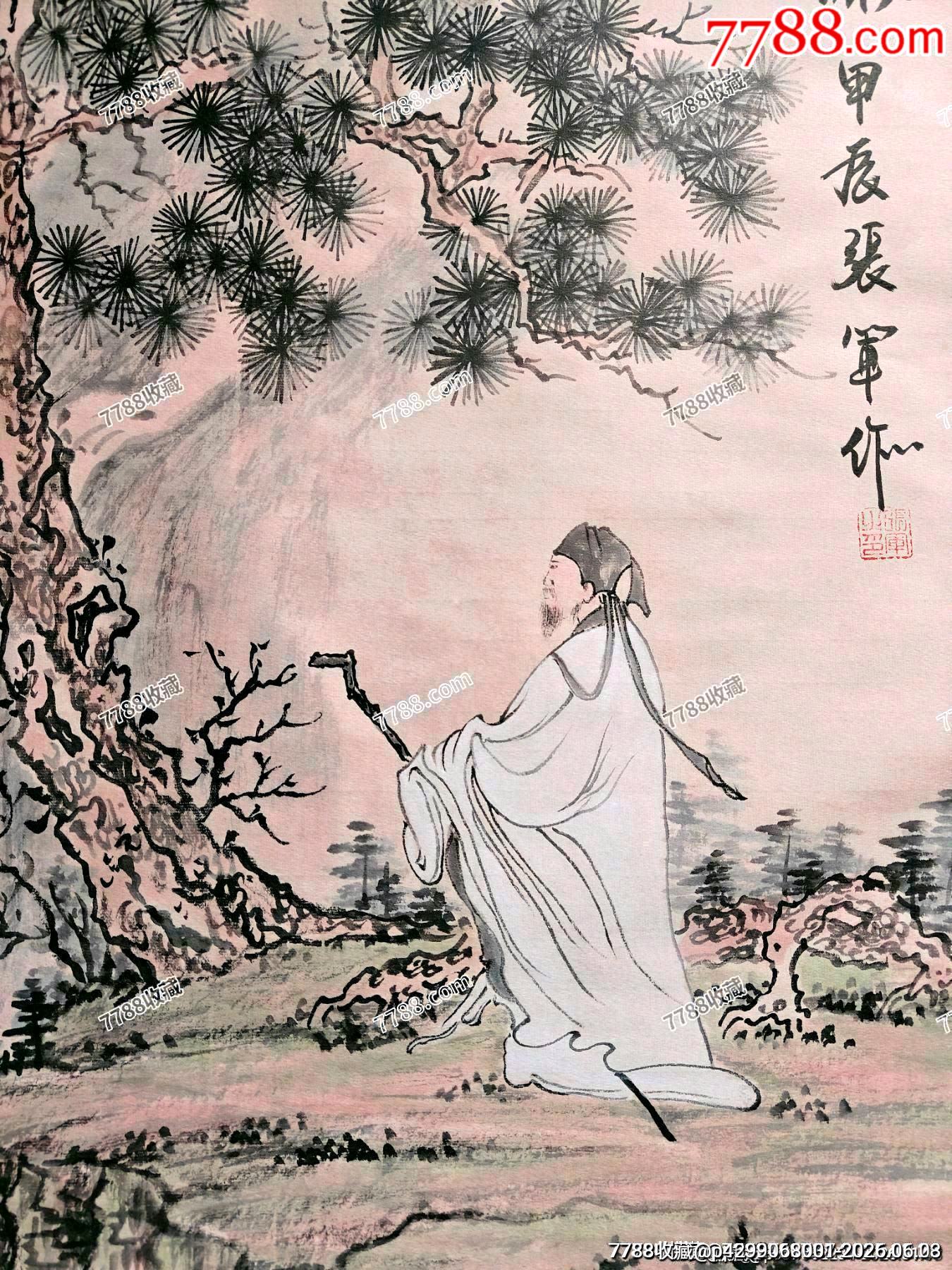李苦禪弟子、榮寶齋簽約畫(huà)家、08年北京奧運(yùn)會(huì)開(kāi)幕式藝術(shù)主創(chuàng)張軍作品《東坡觀瀑》_價(jià)格150元_第2張_