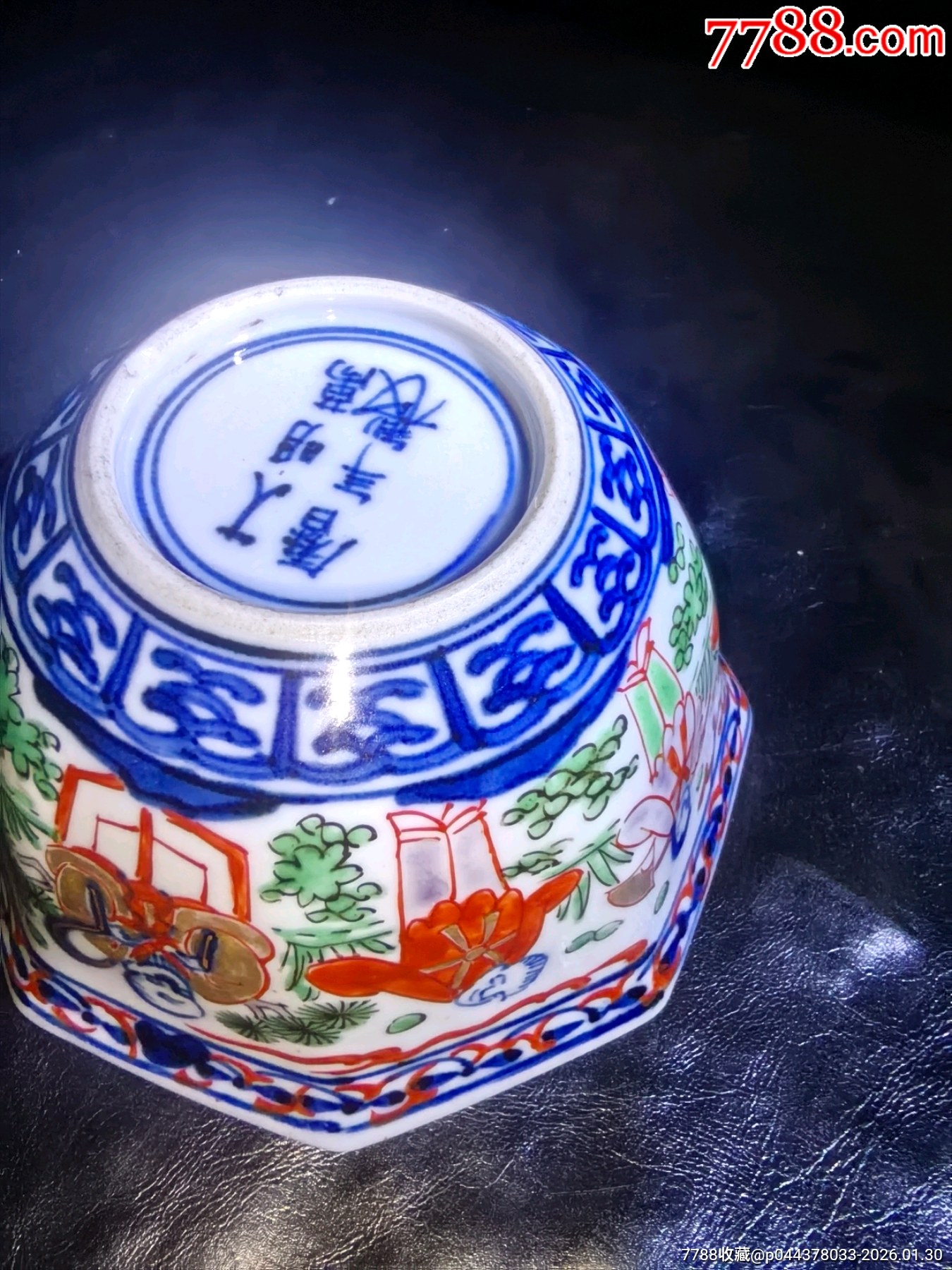 大明萬歷年制款人物描金八方杯或碗精品完美品細(xì)路不可多得！_價格498元_第16張_