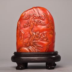 珍藏老田黄石透料【瑞兽貔貅】田黄冻石纯手工雕刻旺运**貔貅瑞兽寓意