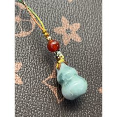 純天然A貨緬甸翡翠葫蘆手機(jī)掛件