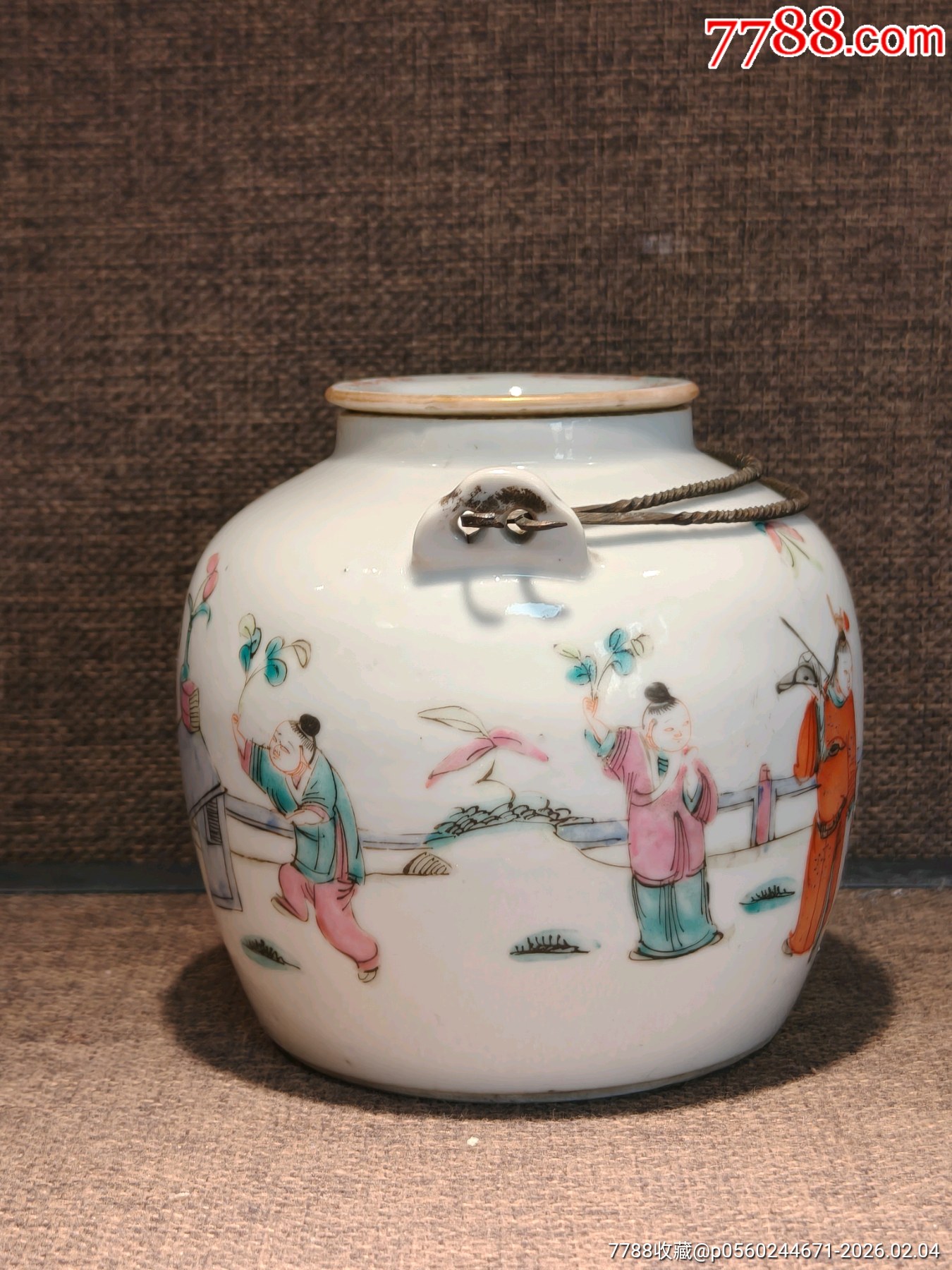 清道光粉彩三娘教子狀元及第提梁壺_價格2038元_第2張_