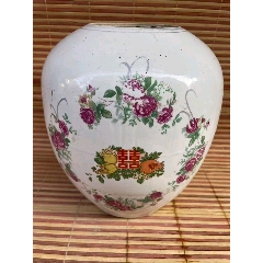 民国粉彩花鸟西瓜罐-彩绘瓷/彩瓷-7788商城