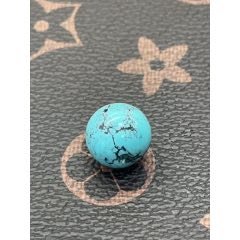 純天然湖北綠松石單珠直徑1.3