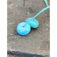 純天然湖北高瓷藍(lán)綠松石隔片一對(duì)