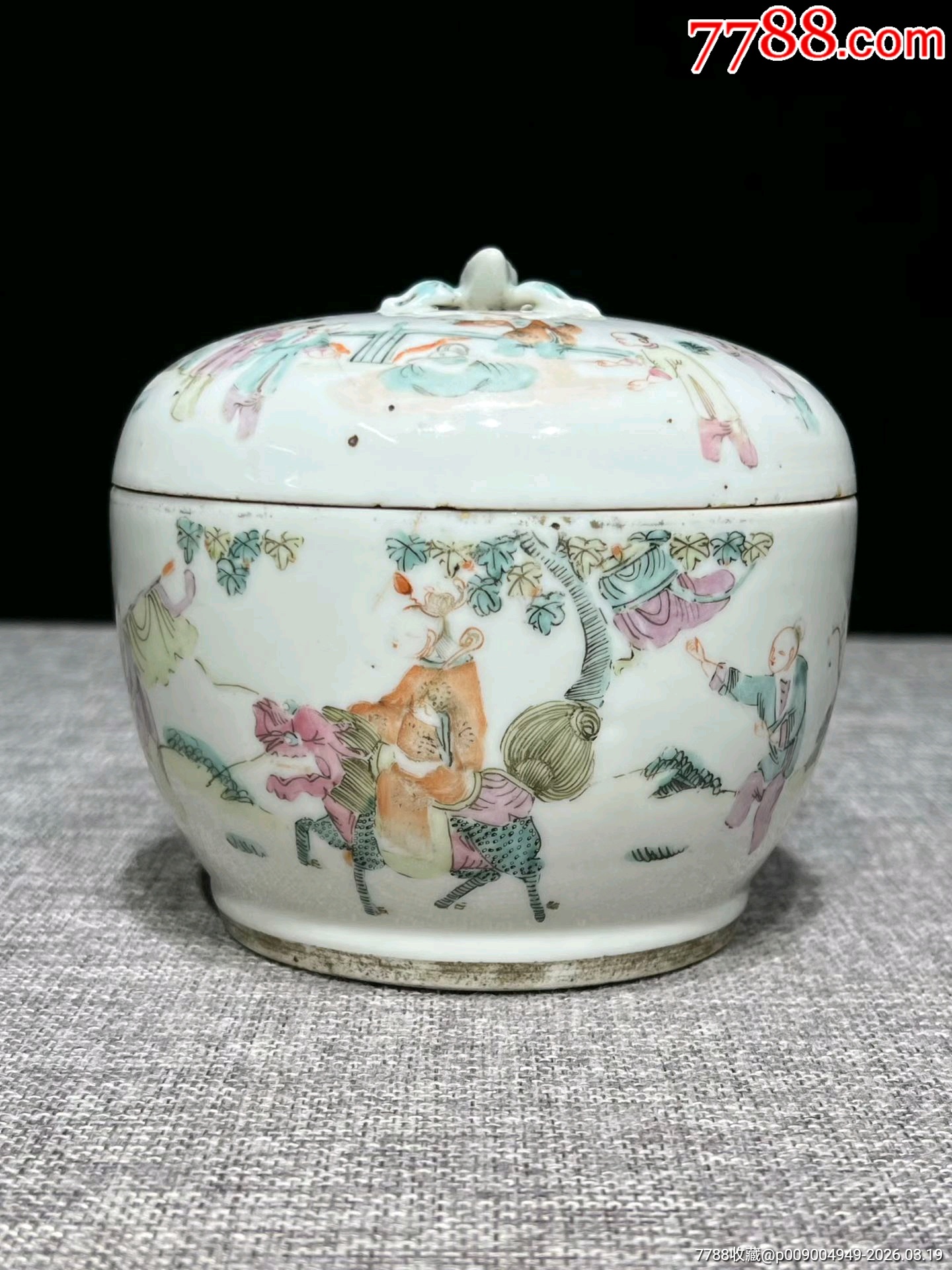 中国,同治時代の陶器容器 麒麟送子図 d87566e8c5c44eeecc2fa62d3f502a