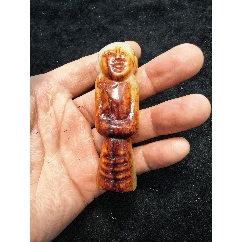 原味極美品純天然和田玉雕玉人擺件一個(gè)