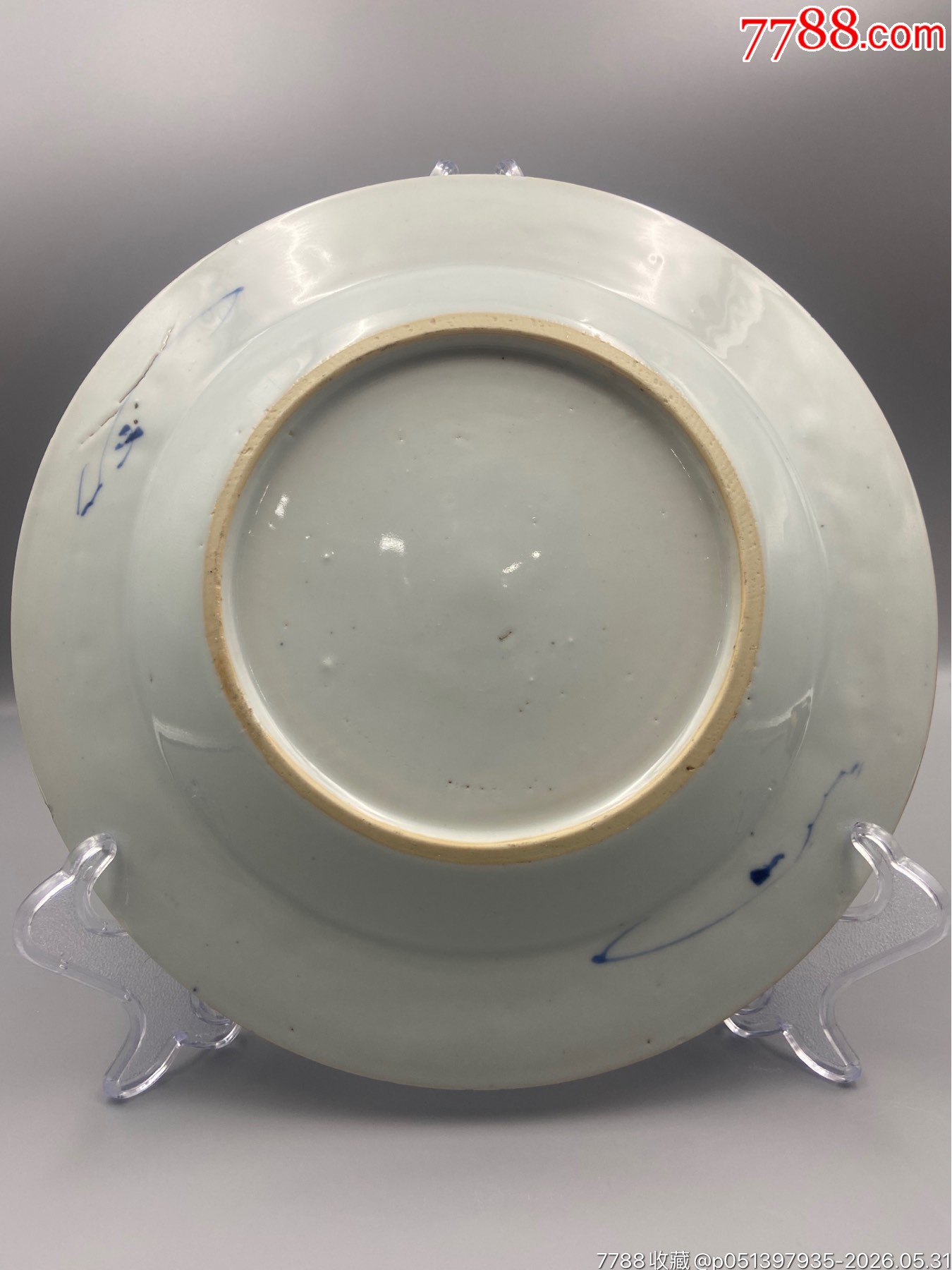 歐洲回流，康熙洞石花卉翠毛藍賞盤品相：全品范疇。如圖尺寸：如圖。_價格421元_第7張_