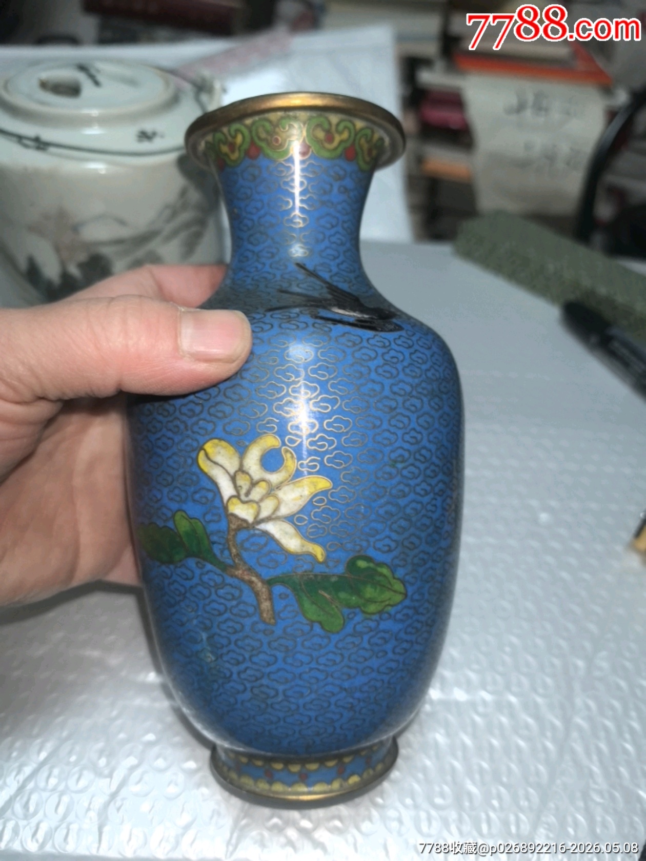 景泰藍(lán)花瓶一個(gè)，品相如周，歡迎收藏_價(jià)格70元_第11張_