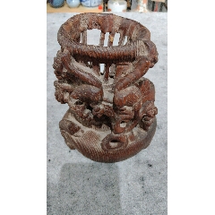 中国古玩　天然木　 唐木瘤木　花梨　黄花梨　筆筒　古物 旧藏海南黄花梨卷筒笔海__【7788收藏】