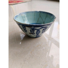 清嘉庆青花缠枝莲喜字罐__【7788收藏】