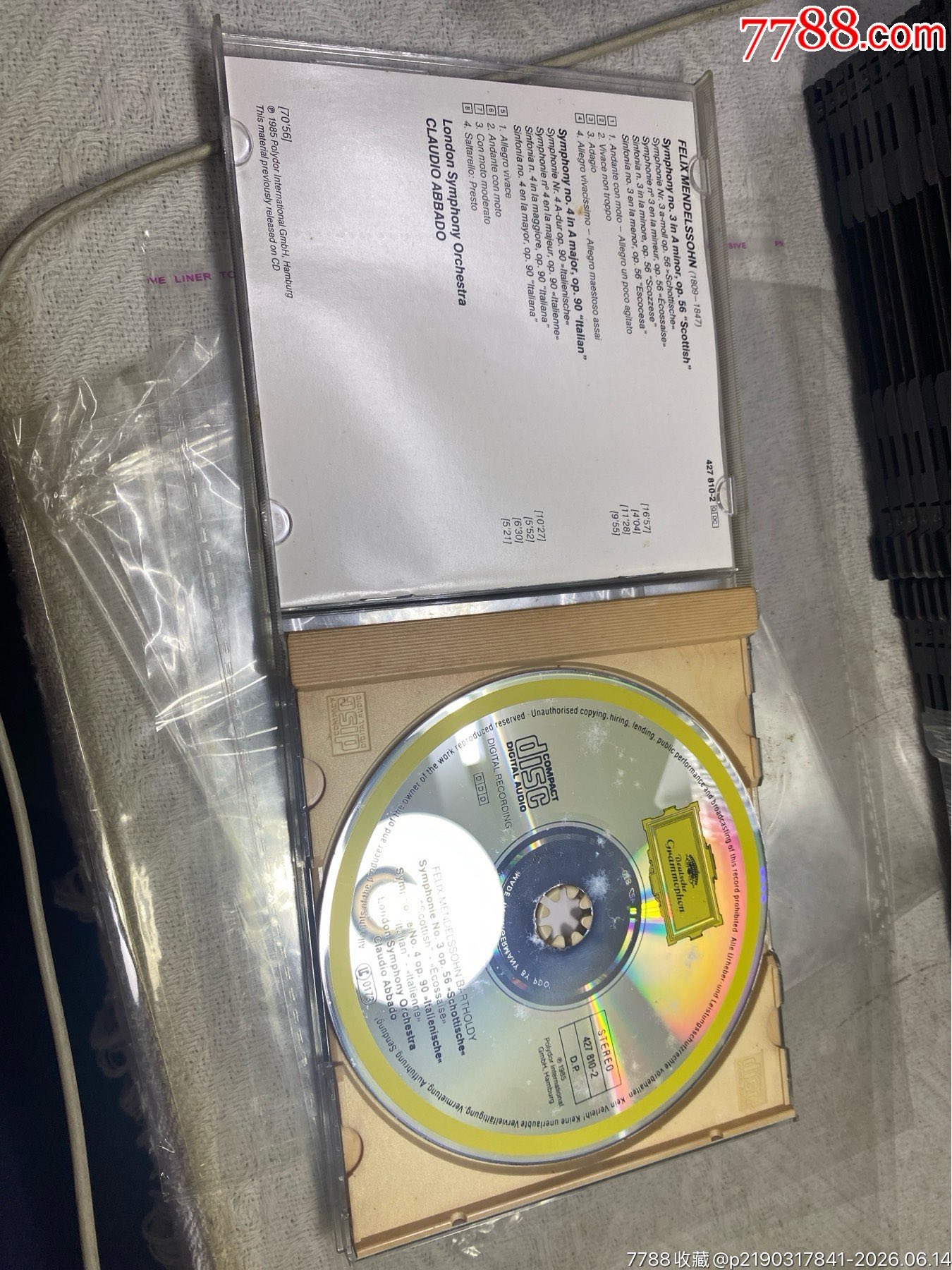門德爾松。蘇格蘭/意大利交響曲。德銀。微透光_價格30元_第3張_