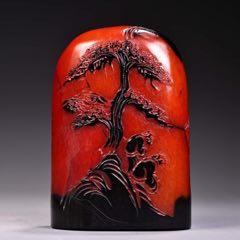 中国古美術 寿山石紅芙蓉石彫 寿星随形印材 印章置物 手彫精緻 文房 印鑑 開運 中国古美術 寿山石紅芙蓉石彫 寿星随形印材 印章置物 手彫精緻 文房