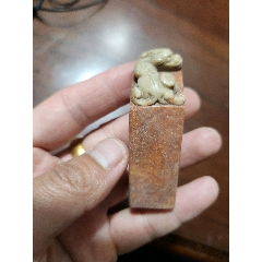 珍品旧藏收老纯手工高浮雕刻寿山石田黄石印章雕工精湛款式精美质地坚硬