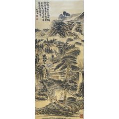 石涛（绢本）－明末清初中国绘画史重要人物。有鉴定专家邓丁三亲签证书及点评视频。(zc45818626)