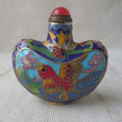 老景泰蓝元宝型鼻烟壶掐丝珐琅鼻烟壶-鼻烟壶-7788书签收藏