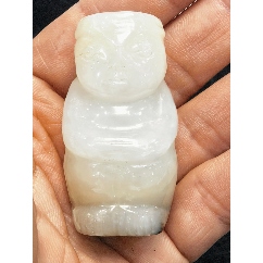 原味極美品和田白玉雕人物掛件一個(gè)