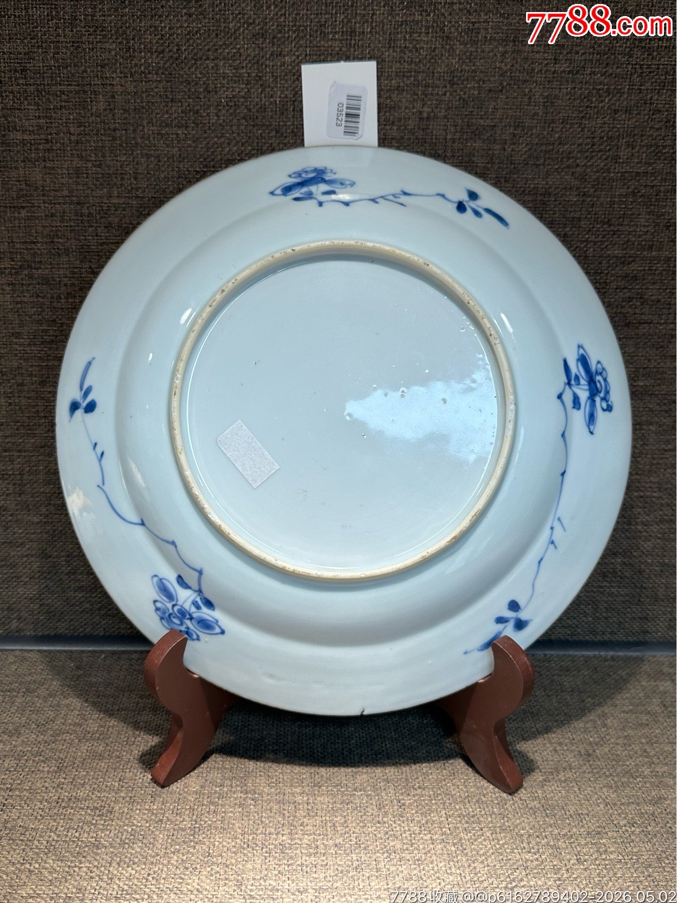 清康熙青花花卉紋開窗持荷童子博古紋賞盤_價(jià)格1202元_第7張_