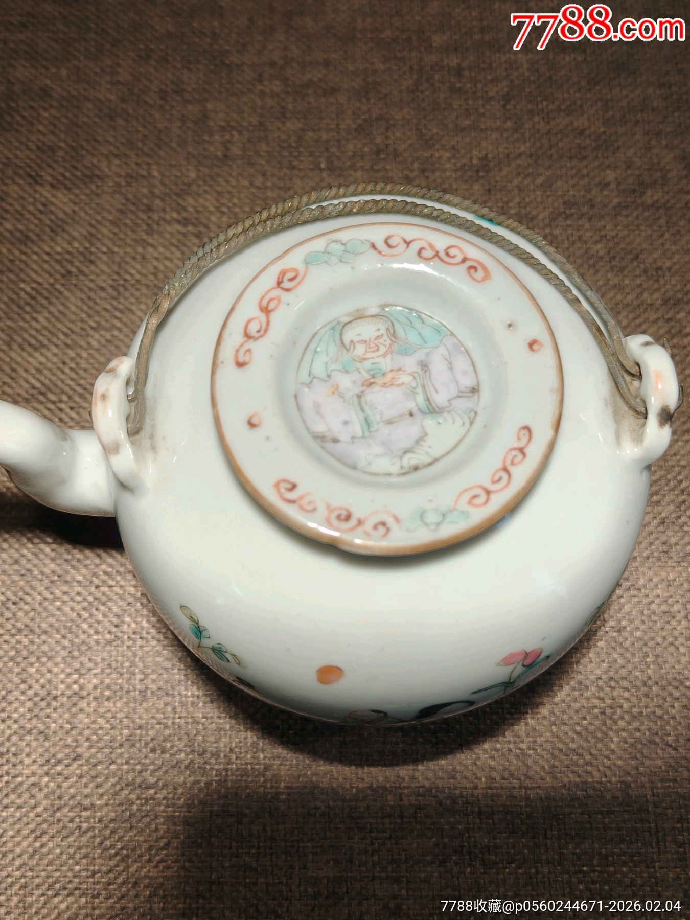 清道光粉彩三娘教子狀元及第提梁壺_價格2038元_第5張_