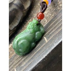 純天然和田玉碧玉貔貅