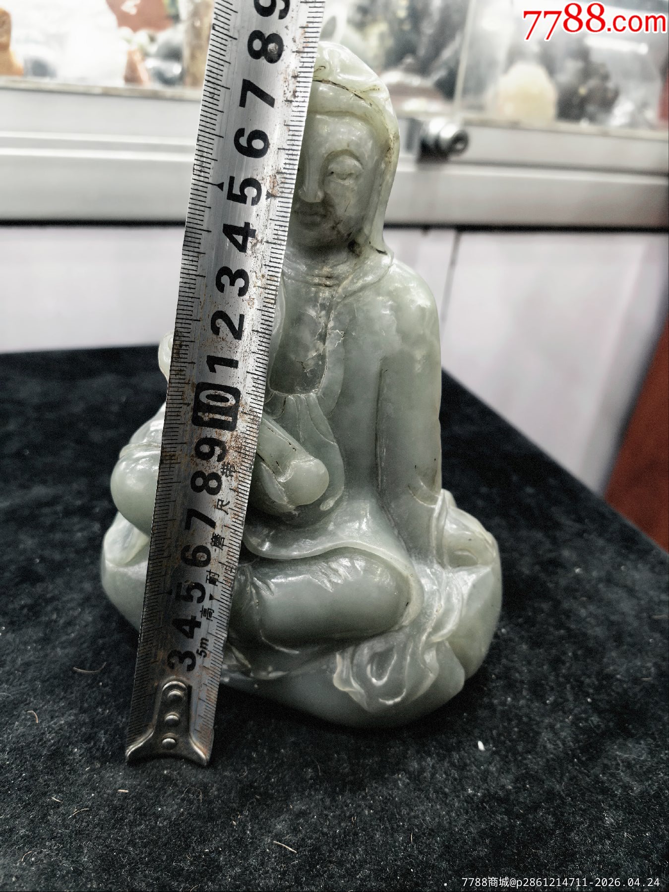 原味極美品純天然和田青白玉雕厚重觀音一尊_價(jià)格400元_第10張_