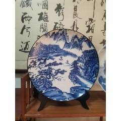 清中期青花山水人物龙纹碗__【7788旧书网】