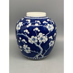 清光绪青花冰梅大罐__【7788相机收藏】