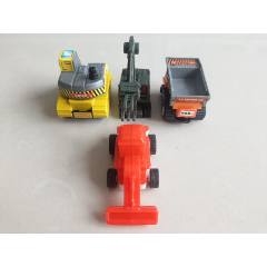 鐵皮塑料挖土機(jī)玩具車兒童汽車模型玩具汽車80-90懷舊