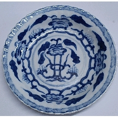 清-康熙景德鎮(zhèn)民窯青花花卉紋瓜棱盤(au44675375)_7788商城__七七八八商品交易平臺(7788.com)