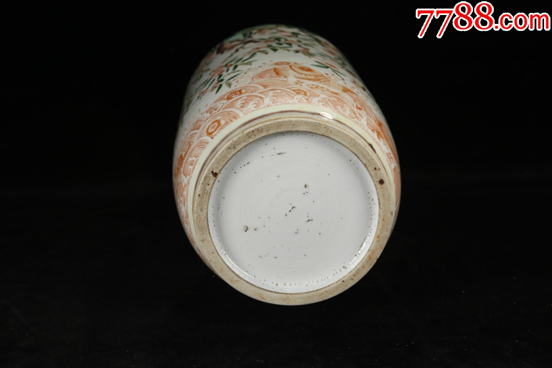 晚清五彩花鳥紋棒槌瓶_價格4657元_第9張_