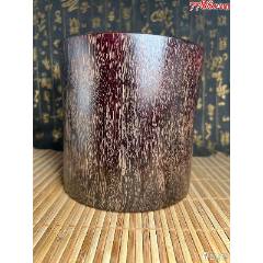 印度小叶紫檀满牛毛纹金星老料大笔筒15x1.5重两斤多-木雕摆件-7788普洱