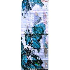 北京榮寶齋特聘畫家、中美協(xié)會員李川浦老師四尺作品《富水長流》
