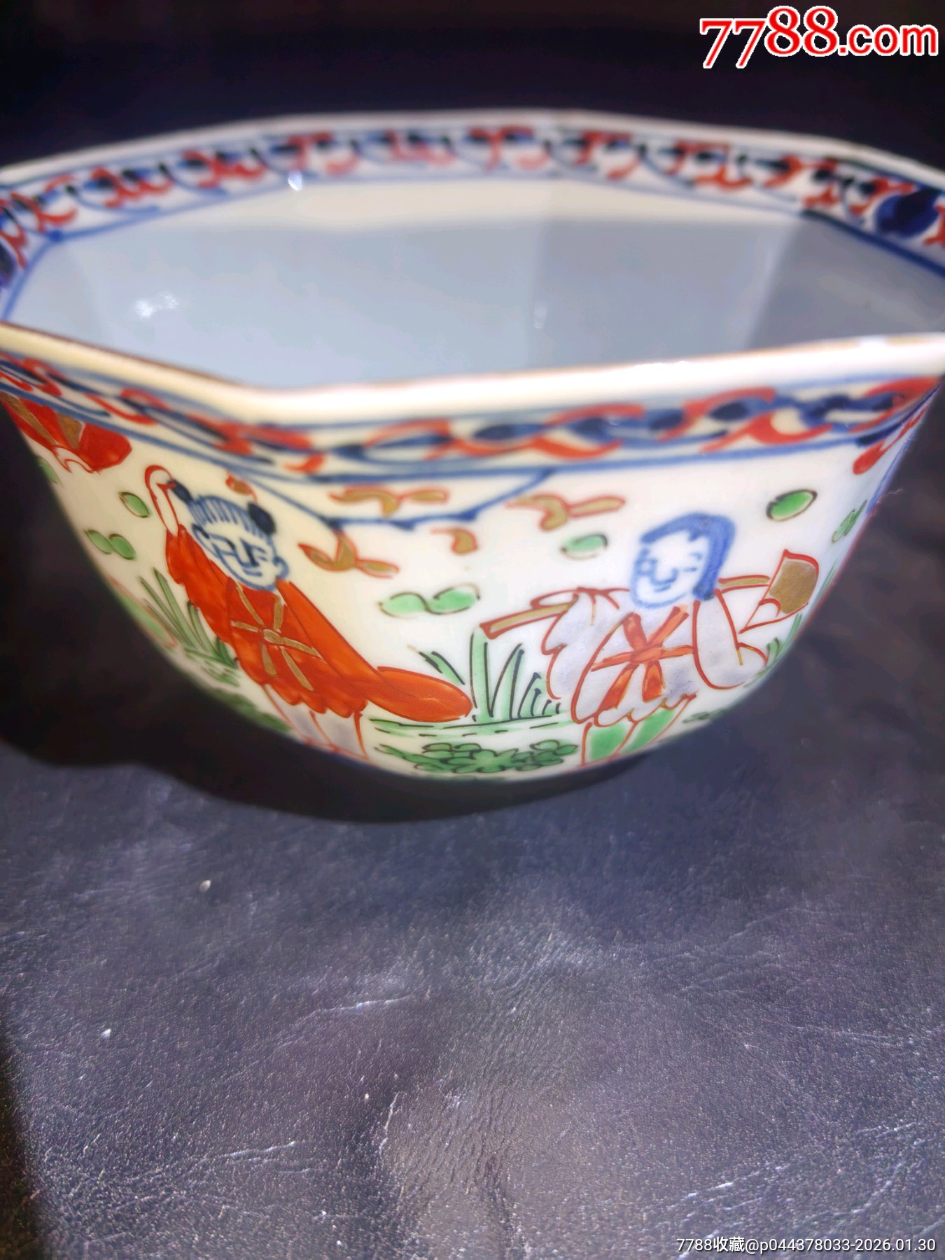 大明萬歷年制款人物描金八方杯或碗精品完美品細(xì)路不可多得！_價格498元_第2張_