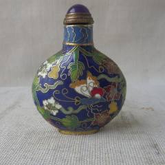中国古美術・旧藏純銅製景泰藍四大美女の鼻煙壺・純手描き・七宝烧 ・純銅製・置物 景泰蓝掐丝珐琅鼻烟壶__【7788画报】