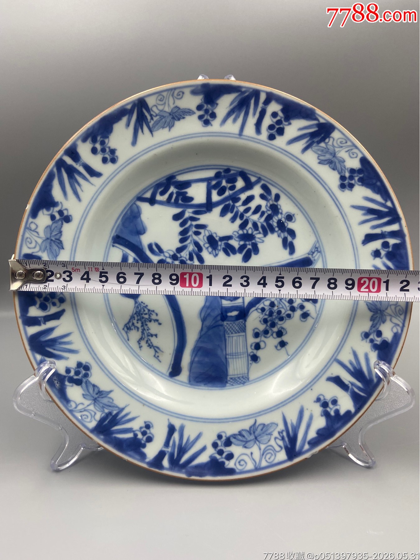 歐洲回流，康熙洞石花卉翠毛藍賞盤品相：全品范疇。如圖尺寸：如圖。_價格421元_第2張_