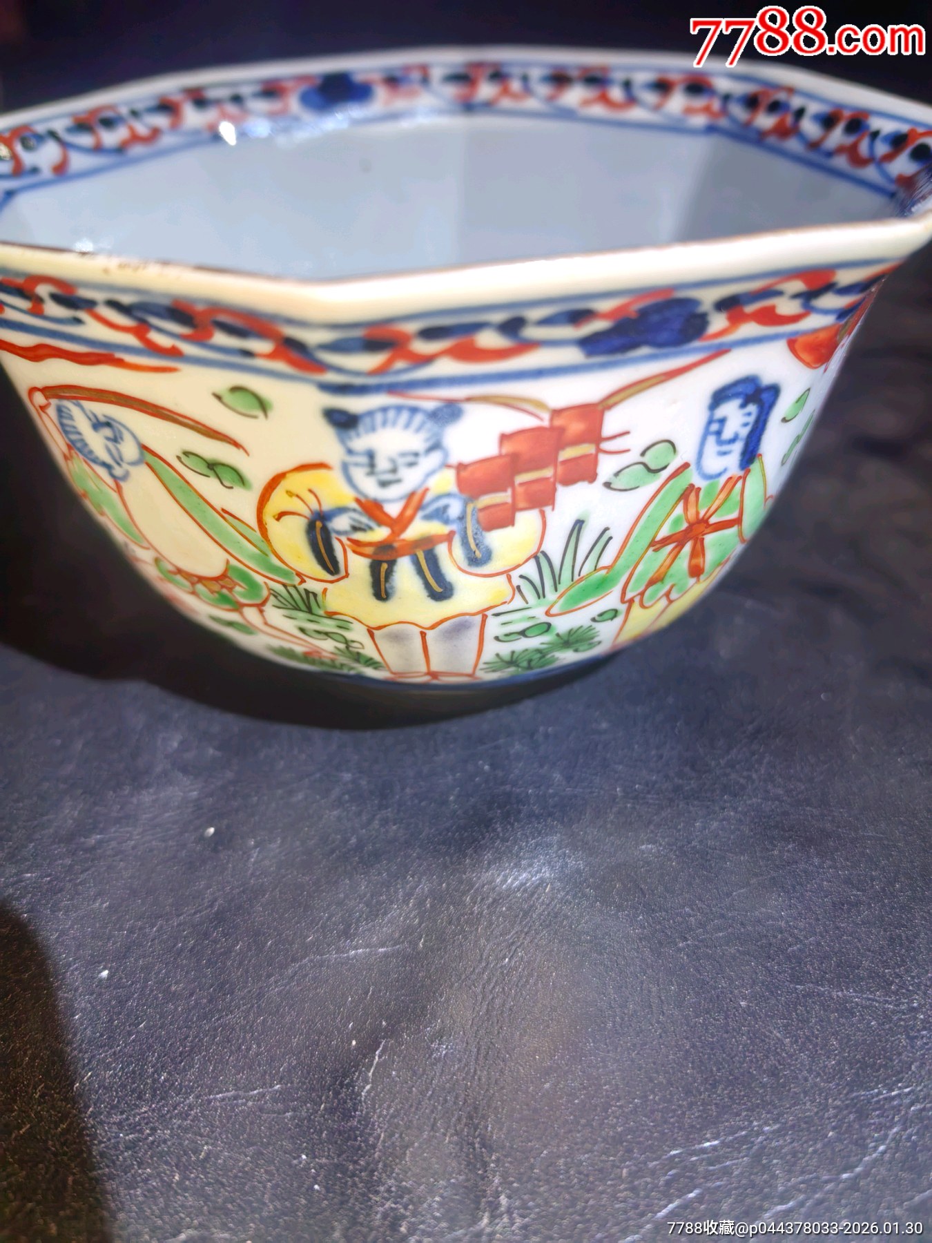 大明萬歷年制款人物描金八方杯或碗精品完美品細(xì)路不可多得！_價格498元_第3張_