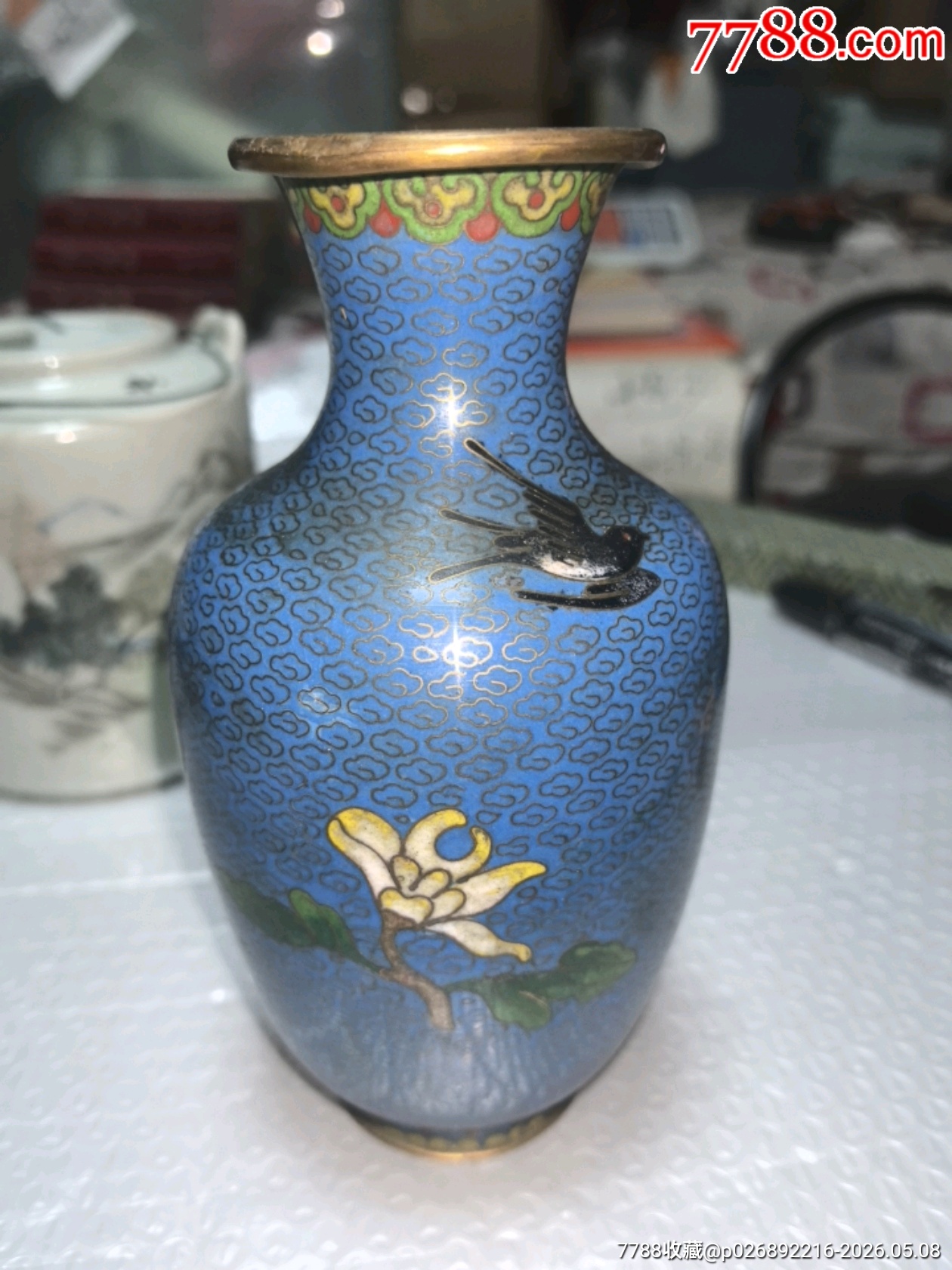 景泰藍(lán)花瓶一個(gè)，品相如周，歡迎收藏_價(jià)格70元_第3張_