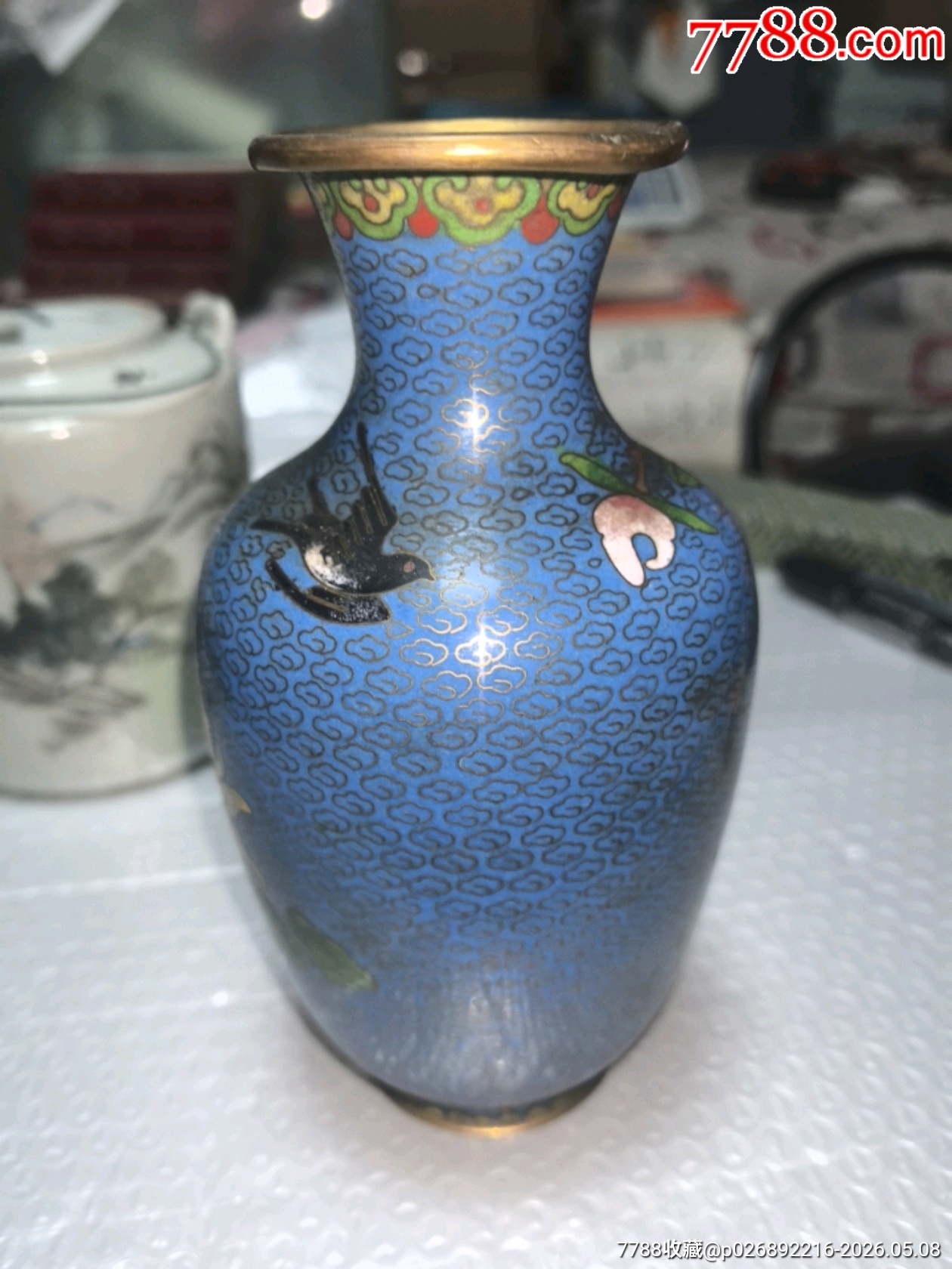 景泰藍(lán)花瓶一個(gè)，品相如周，歡迎收藏_價(jià)格70元_第4張_