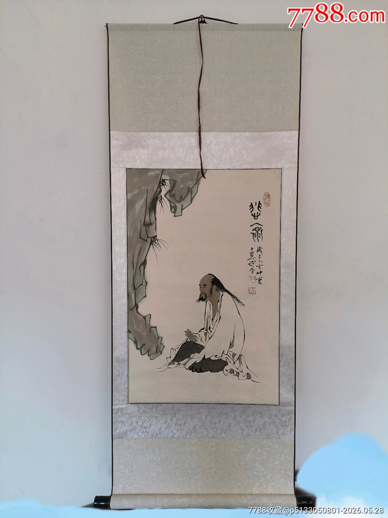 1995年范曾人物國畫總長約130cm寬約51cm_價格120元_第1張_