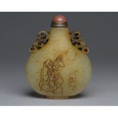 珍品旧藏收清代宫廷御藏纯手绘四季山水琉璃鼻烟壶一套品相保存完好画工