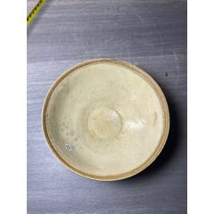南宋龙泉窑梅子青釉折沿双鱼洗__【7788旧书网】