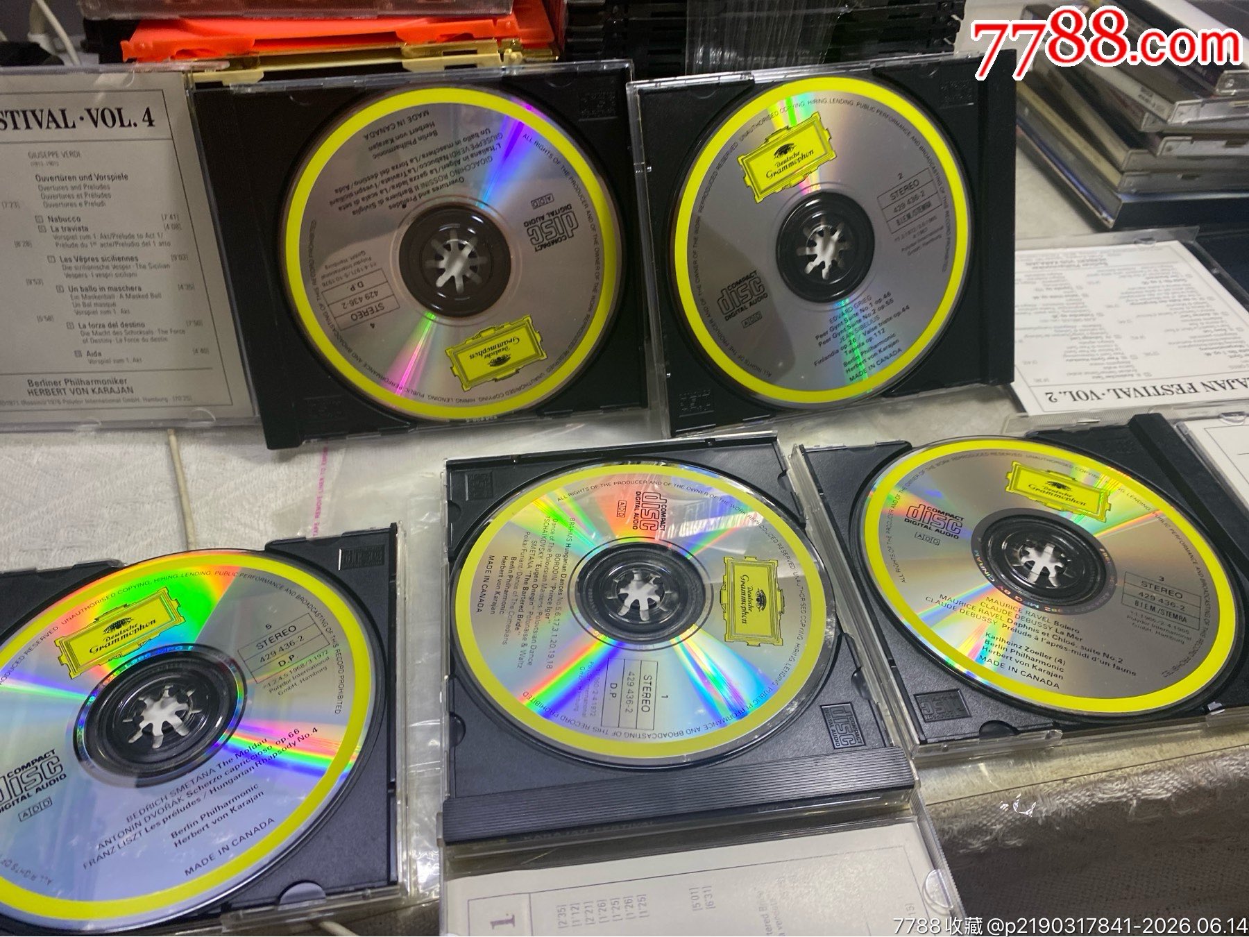 卡拉揚(yáng)。經(jīng)典精選合集。5Cd。加拿大版。95新。2張有一兩個(gè)透光點(diǎn)。_價(jià)格80元_第4張_