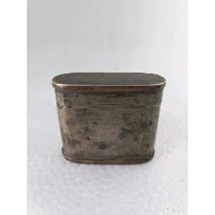 清代黃銅鑲紅銅邊煙絲盒