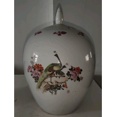 乡下收的手绘花鸟大粥罐-彩绘瓷/彩瓷-7788音像
